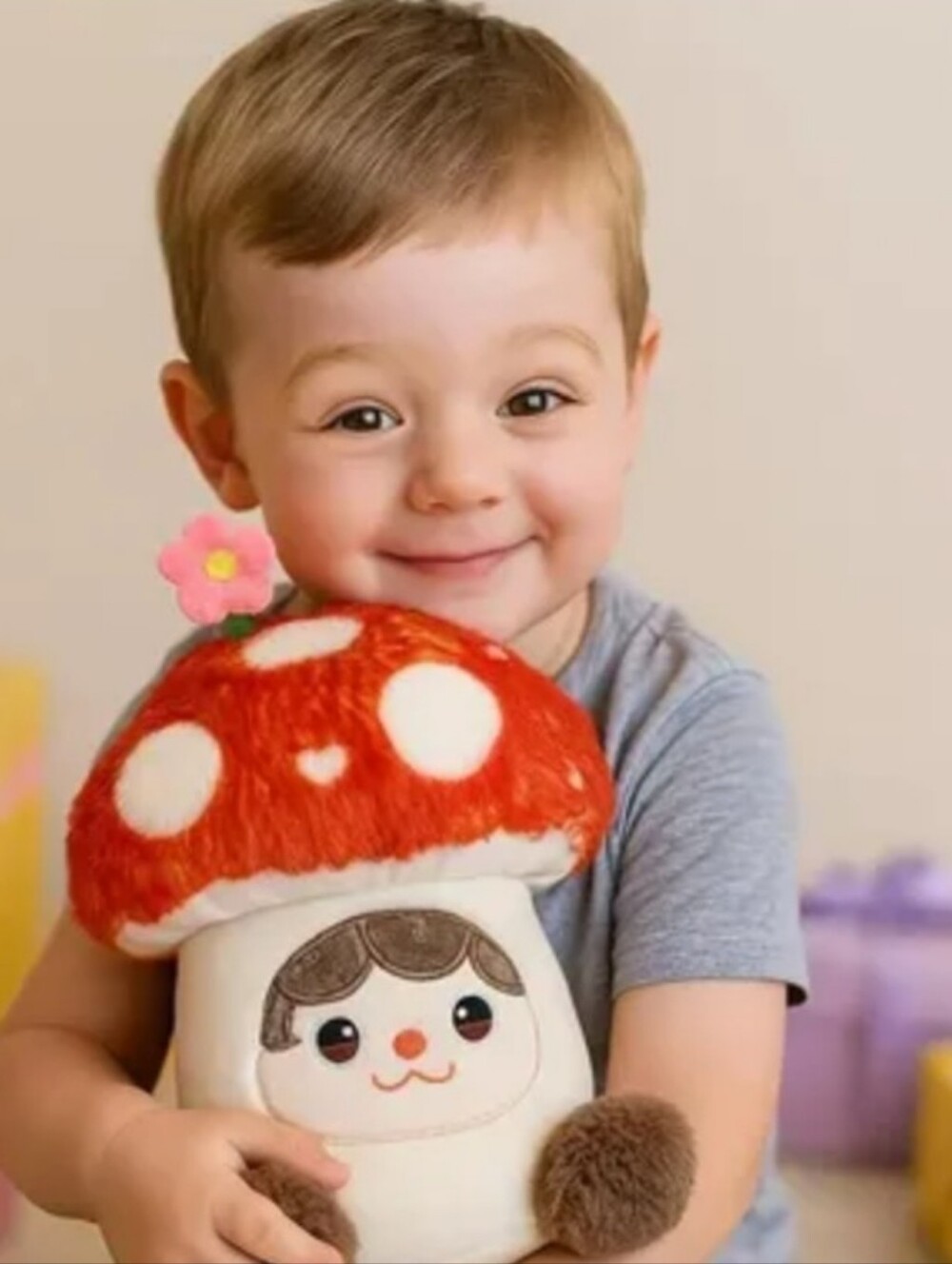 Mushymallow Red Mushroom Plush Pillow Soft Stuffed Toy, Med Size 8" *Box Damage* - Picture 14 of 16